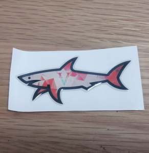 Pegatina Personalizada 3D de Tiburón de Dibujos Animados, PVC Resistente a los Rayos UV, Acabado Brillante Impermeable, Decoraciones Elegantes para Motocicletas y Fiestas - Product Image 5