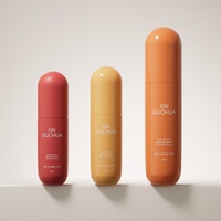 Nouveau flacon de parfum en forme de capsule avec impression de logo et personnalisation des couleurs, vaporisateur fin et pompe à lotion pour cosmétiques