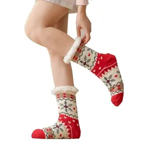 Indoor slipper floor socks for women thermal chenille yarns christmas fuzzy cute woman fluffy novelty christmas socks