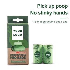 Bolsas Compostables Ecológicas para Excremento de Perro, Forma de Camiseta, Portátiles, Fáciles de Transportar, 4 Rollos, Precio de Fábrica al por Mayor OEM - Product Image 1