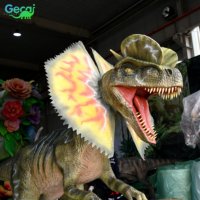 Statue de dinosaure Dilophosaurus animatronique Gecai et modèle de dinosaure Dilophosaurus pour aire de jeux