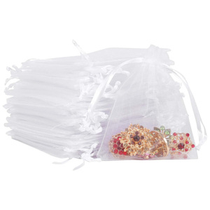 Bolsas de Organza Blancas de Malla 10*12cm, Bolsitas para Joyería, Bolsas de Regalo con Cordón, Bolsas de Organza para Dulces, Bodas y Fiestas - Product Image 1