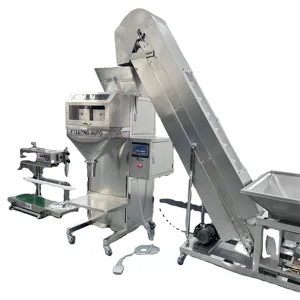 Máquina semiautomática de embalagem e selagem de alimentos granulados para pão ralado de alta precisão, pesagem e enchimento