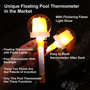 Cootway IP68 Impermeable Solar Iluminar Llama Antorcha Bajo el agua Flotante <span class=keywords><strong>Piscina</strong></span> Termómetro - Product Image 2