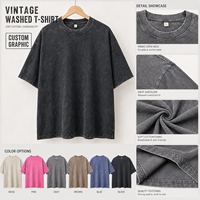 T-shirt en coton personnalisé OEM/ODM - Coupe ample et courte, style vintage usé, imprimé numérique, streetwear, vente en gros OEM