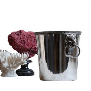 Stainless Steel <b>Ice</b> <b>Bucket</b> Round Classic Design Lion Head Handle Rust Resistant Party Use Champagne Wine Chiller Custom Designs - Product Image 1