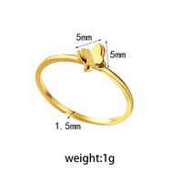 Bague double couche minimaliste style coréen en acier inoxydable plaqué or 18 carats pour femme, motif papillon, unique, délicate et géométrique, idéale pour les fêtes