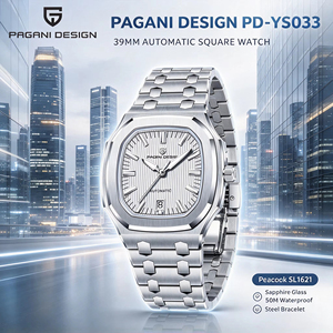Reloj de Pulsera Mecánico Automático Pagani Design PD-YS033 YS033, Cuadrado, de Negocios, con Correa de Acero Inoxidable, Resistente al Agua, para Hombre + Caja - Product Image 4