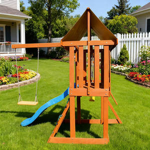 Aire de jeux - Cour de jardin, équipement de jeux d'extérieur commercial, toboggan pour enfants, maison de jeux, balançoire en bois pour la cour - Product Image 3