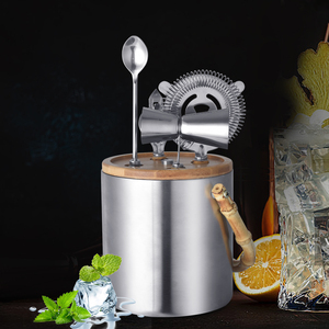 Creation Factory Custom Luxury Branding Double Wall 1.3L Round Stainless Steel Metal Champagne <strong>Ice</strong> <strong>Bucket</strong> <strong>with</strong> Bar Tool Set - Product Image 5