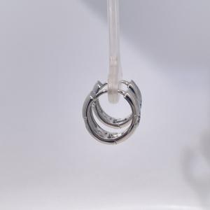 Tianyu Gems Gold-plated <b>Brass</b> Classic Women's Hoop Earrings with White Round Cubic Zirconia and Star Engraving - Product Image 4