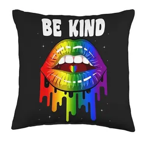 Özel tür olabilir eşcinsel dudaklar gökkuşağı LGBT eşcinsel gurur ay farkındalık atmak yastık 18*18 inç Polyester yastık kılıfı