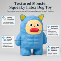 Jouet à mâcher couineur pour chien en latex naturel, forme de monstre sans dents mignon et moderne, jouet de dentition souple pour chiots de petite/moyenne taille