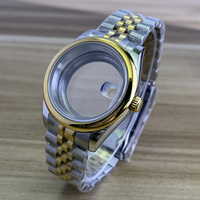 Custom 39mm Seiko NH35 Mechanical Watch Case Sapphire Crystal Glass Movement Stainless Steel Waterproof Model 186