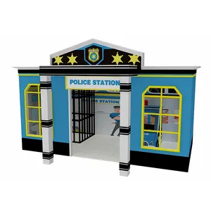 Vendita calda Stazione di Polizia di Serie Bambini Playhouse, Giochi Per Bambini Attrezzature Parco Giochi Al Coperto
