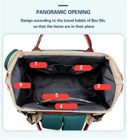Sac à dos de voyage pliable multifonctionnel Sac à couches résistant à l'eau Organisateur de poussette avec lit de bébé pour maman en déplacement