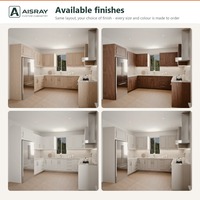 Armoires de cuisine personnalisées en mélamine au design classique, aménagement en U, boîtes d'armoires en panneaux de particules et unités modulaires