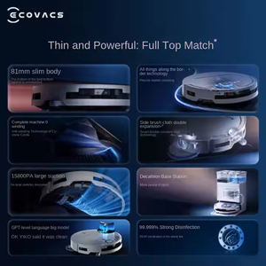 Vente en gros d'usine - Aspirateur robot Ecovacs DEEBOT T50 Pro - Fonction humide et sèche - Meilleur aspirateur robot avec brosses de nettoyage extensibles - Product Image 6