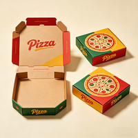 Boîtes à pizza biodégradables personnalisées de haute qualité à prix d'usine, avec revêtement UV, gaufrage, pelliculage mat et doublure anti-graisse – Vente en gros