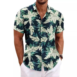 <span class=keywords><strong>Camicia</strong></span> a maniche corte stampata alla moda, Top con colletto rialzato largo e comodo per <span class=keywords><strong>taglie</strong></span> <span class=keywords><strong>forti</strong></span> da <span class=keywords><strong>uomo</strong></span>. Stile vacanza spiaggia - Product Image 5