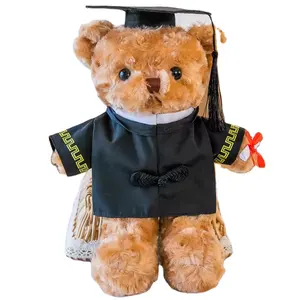 Hecion 2024 all'ingrosso carino da indossare cappello da dottore orsacchiotto bambola peluche giocattolo per la stagione di laurea regalo