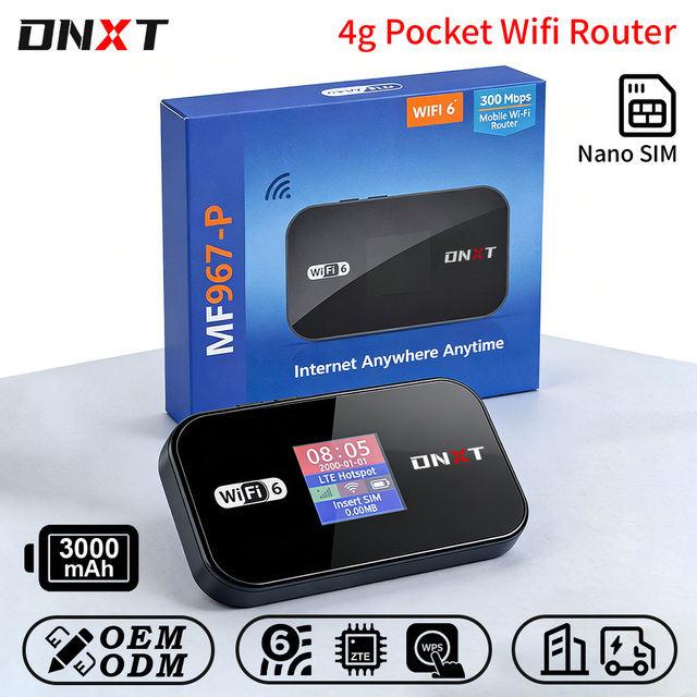 DNXT Portable Wifi Modem WiFi6 Mini Pocket Wifi WPS 3000mAh Wireless Modem Wi-fi Portable AP Mode Wifi Box for Car for Trip