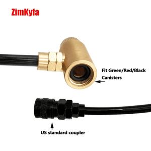 Kit d'accessoires pour paintball avec adaptateur pour outils pneumatiques, cartouches de gaz vertes, raccord rapide Foster et tuyau spiralé - Product Image 2