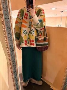 Suéter Vintage de Jacquard Bordado para Mujer, Chaqueta Holgada de Punto para Maternidad, Chaqueta Linda - Product Image 5