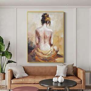 Peinture à l'huile sur toile moderne de haute qualité 100% faite à la main Belle <span class=keywords><strong>jeune</strong></span> fille nue pour la décoration de la maison Peinture murale - Product Image 4