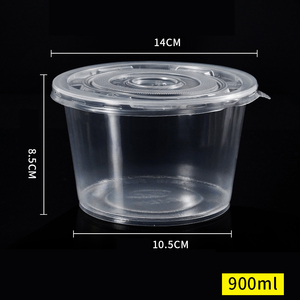 Đen trong suốt siêu thị nhựa Bát khóa nắp Rau Trái Cây đồ ăn nhẹ lưu trữ nhanh chóng ăn trưa hộp thực phẩm - Product Image 3