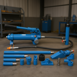 Kit de Unidad Hidráulica de Alta Presión Fervi, Bomba Manual de 10 Toneladas, 1 Manguera de Acero, Accesorios, Garantía de 3 Años para Aplicaciones de Trabajo Pesado - Product Image 2