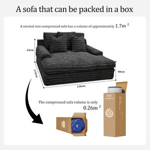 Direkt ab Werk Komprimiertes Sofa-Set, Foshan China, Stoff-Schwammgepolstertes Bett, Wohnzimmermöbel, Vakuumgerollt im Karton Verpackt - Product Image 3