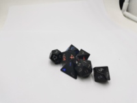 Lot de dés de casino polyédriques noirs personnalisés de 19 mm pour jeux de rôle D&D, dés lumineux électroniques clignotants D6 D% avec LED