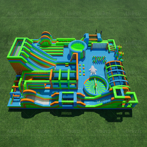 Parque de Diversiones Inflable Comercial, Centro de Entretenimiento Inflable Ninja Warrior, <span class=keywords><strong>Casa</strong></span> de Brinco Grande para Adultos, Juego al Aire Libre - Product Image 3