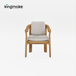 Muebles de Comedor de Lujo para Patio Exterior de Teca, Sillones de Madera con Cojines de Secado Rápido, Silla de Comedor para Jardín de <span class=keywords><strong>Hotel</strong></span> o Resort - Product Image 2