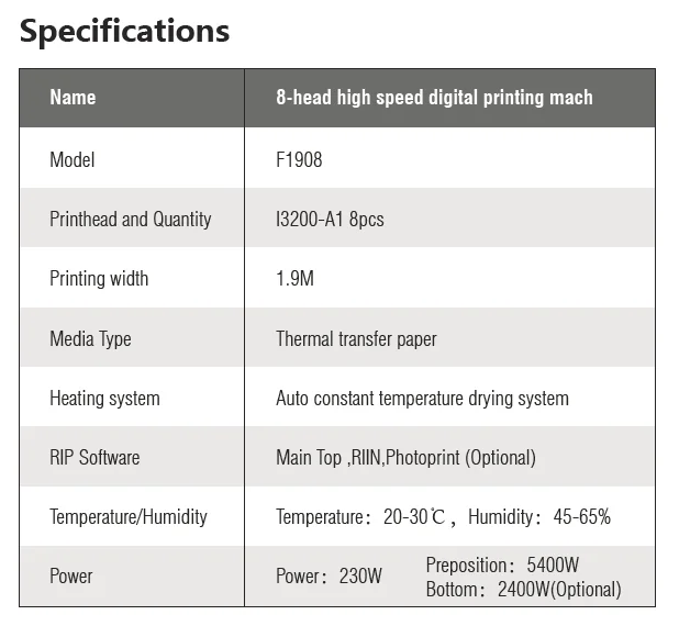 Sublimation Printer 8 heads large format printer Sublimation Digital Printer