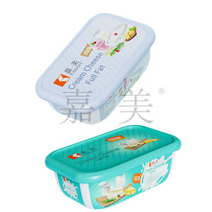 ภาชนะใส่เนยกันซึมทำจากพลาสติก PP เกรดอาหารรีไซเคิลได้250ก. ภาชนะใส่เนยติดฉลากสีฟ้าแบบอัดแน่น - Product Image 3