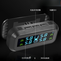 Moniteur de pression des pneus de voiture interne/externe TPMS sans fil réglable à 360 à énergie solaire pour les 4 roues