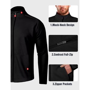Custom Men's Full Zip <b>Running</b> Jacket Lightweight Windproof <b>Fleece</b> Athletic Workout Outerwear - Product Image 4