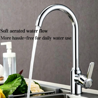 Robinet de lavabo multifonctionnel en acier inoxydable chromé, chaud et froid, rotatif, pour cuisine et salle de bain d'hôtel moderne, vente en gros fournisseur