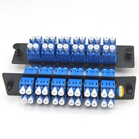 Panel Patch serat kualitas tinggi 24 serat 12 port adaptor dupleks LC UPC Mode tunggal Panel adaptor serat UPC lengan keramik LC UPC