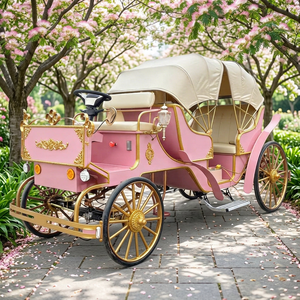 Charrette Électrique de Tourisme de Qualité Supérieure avec Capote, pour Mariages et Visites Touristiques, 4 Roues, Alimentation par Batterie, Taille Réelle, à Vendre - Product Image 1