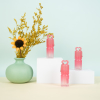 Caractéristiques uniques Tubes de brillant à lèvres vides roses Tube de brillant à lèvres mignon rond Bouteille de rouge à lèvres 3ml avec porte-clés