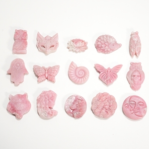 Scultura di Cristallo Naturale in Opale Rosa, Intaglio a Forma di Loto, Artigianato in Quarzo, Gemma Energetica Curativa per Regalo - Product Image 1