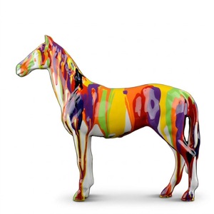 Escultura de Caballo de Resina de Tamaño Real para Jardín, Pintada a Mano, Estatua Abstracta de Animal, Impermeable, Arte Decorativo para Exteriores - Product Image 2