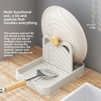 Étagère murale de rangement pour la cuisine, support pliable multifonctionnel pour cuillères à soupe et couvercles de casseroles