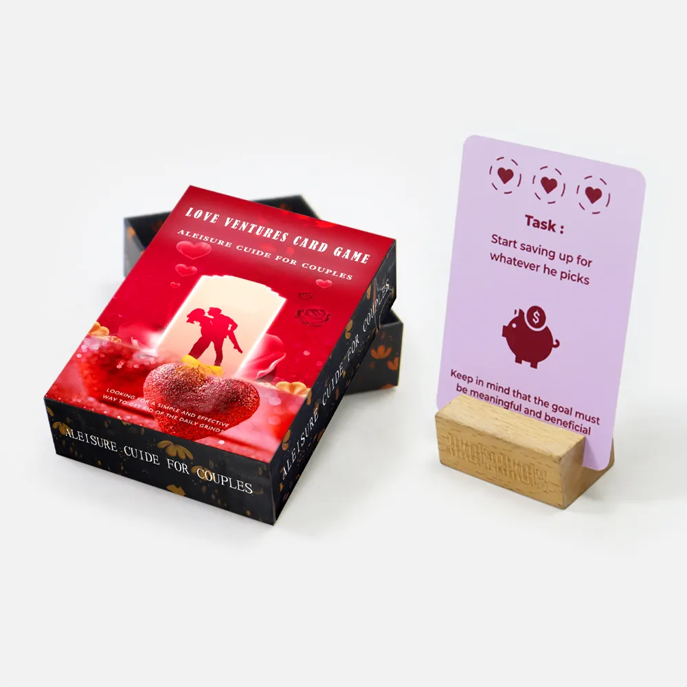 OEMカスタム印刷カップル日付愛の言語カードゲーム工場愛好家は家族のパーティー飲酒ゲームでカードゲームを冒険します