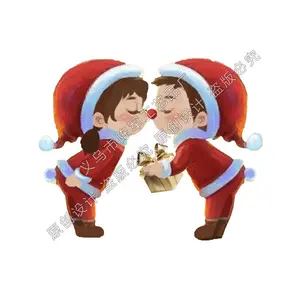 Christmas couple landscape diy bonsai meaty decoration pvc plastic figure crystal ball arts and crafts accessories