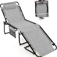 Chaise longue pliante moderne en aluminium pour l'extérieur, zéro gravité, inclinable, 4 plis, résistante aux UV, portable, pour hôtel et plage