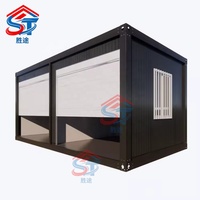 Garage Conteneur Atelier 40 pieds Maison Préfabriquée Pliable Porte à Enroulement Toit en Apéxe Étanche Acier Isolé Personnalisé OEM ODM